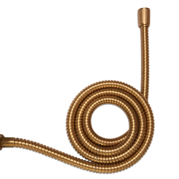 Water By Omica Solid Brass Flexible Vortex Shower Hose, Natural Finish, PVC-Free Silicone Lining, Corrosion Resistant