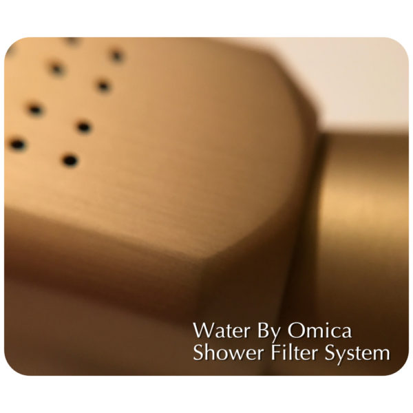 Water By Omica Brass Angled Shower Head Replacement Close Up Detail 3