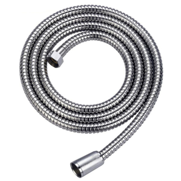 Water By Omica Solid Brass Flexible Vortex Shower Hose, Chrome Finish, PVC-Free Silicone Lining, Corrosion Resistant