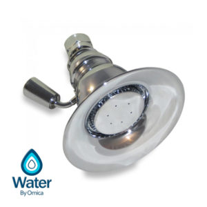 Water By Omica Double Vortex Shower Head, Solid Brass Chrome Finish, Spray Control, Corrosion Resistant v2