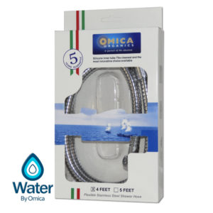 Water By Omica Solid Brass Flexible Vortex Shower Hose, Chrome Finish, PVC-Free Silicone Lining, Corrosion Resistant v2