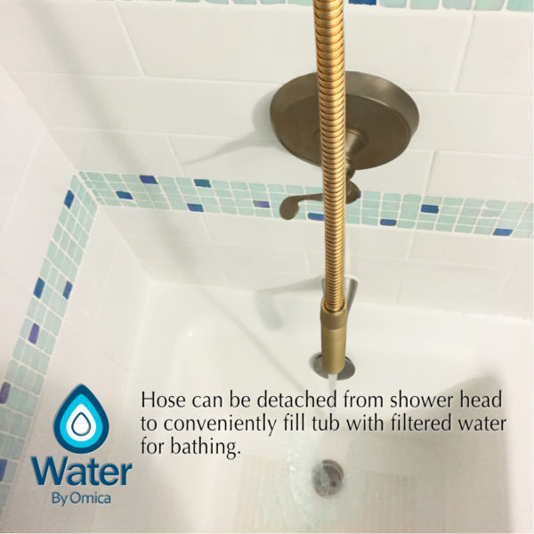 Water By Omica Solid Brass Handheld Complete Shower Filter System, Option Filling Bathtub v2