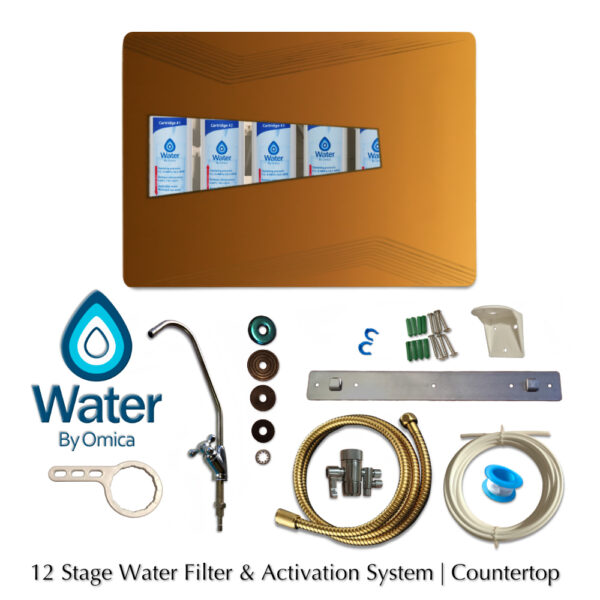 Water by Omica 12 Stage Countertop Reverse Osmosis RO Home Water Filter System Contents